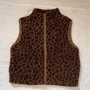 Leopard Print Fuzzy Vest
